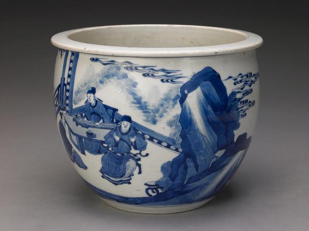 青花竹林七贤图缸