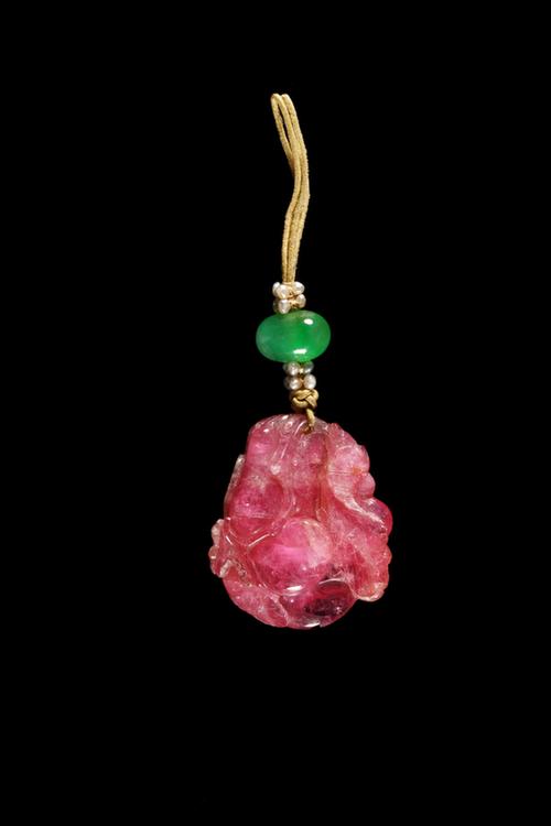 碧玺带翠葫芦佩