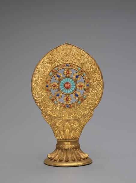 嘉庆款金釉五彩瓷法轮