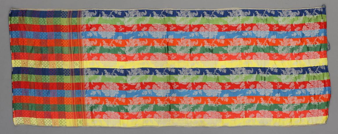 彩色福寿三多纹锦