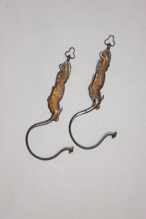 银镀金凤形帐钩