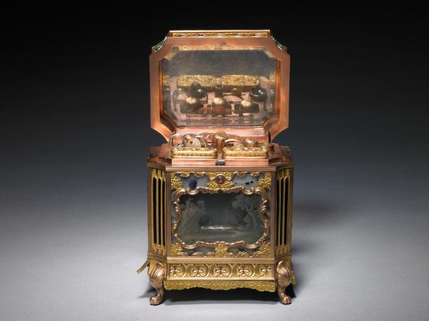 铜镀金嵌玛瑙水法音乐规矩箱