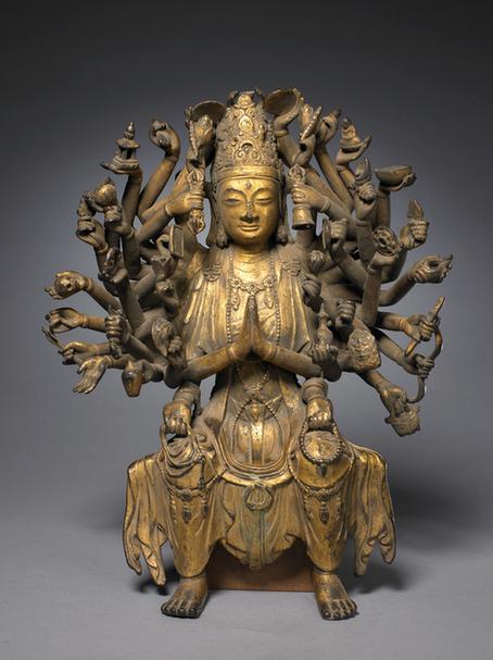 铜鎏金千手千眼观音像