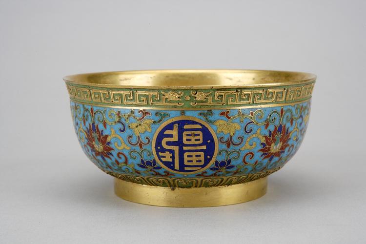 掐丝珐琅万寿无疆碗