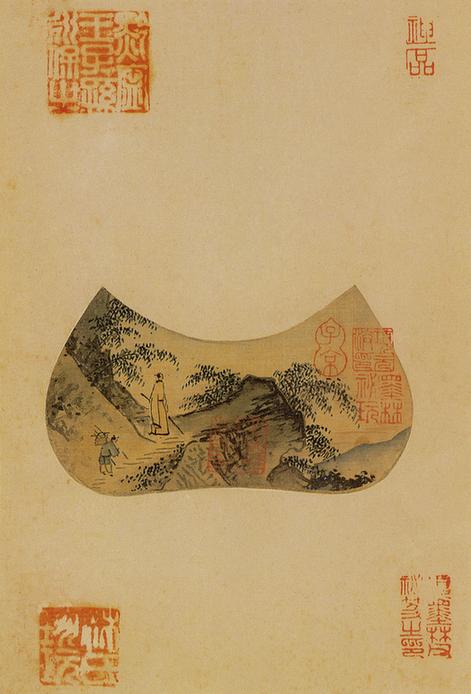 花鸟山水小品册-山径杖行