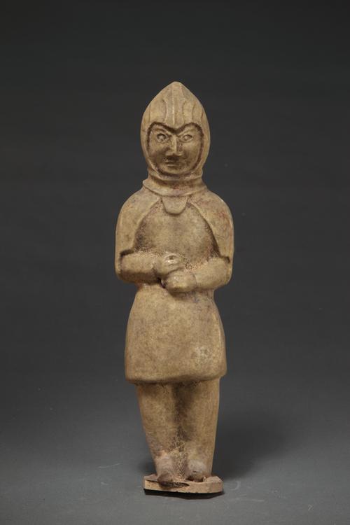 陶黄釉武士俑