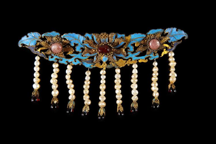 银镀金嵌珠结子