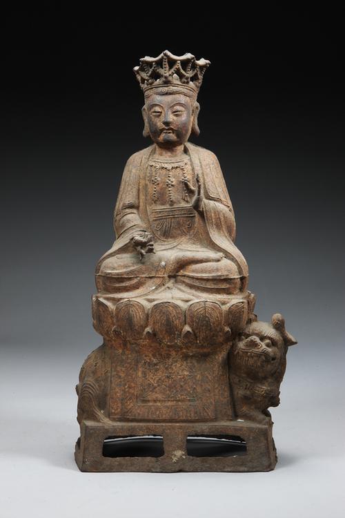 铁文殊菩萨坐像