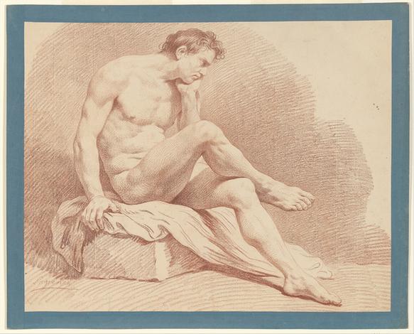 Louis Lagrenée--Seated Male Nude