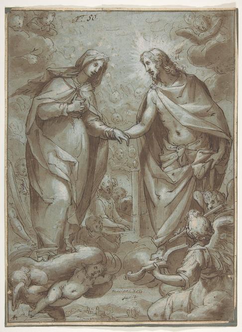 Giovanni Battista Paggi--Christ Receiving the Virgin into Heaven