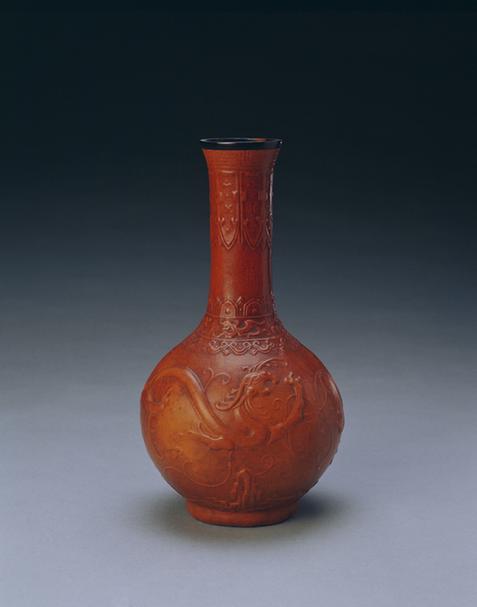 匏制双夔凤纹撇口瓶