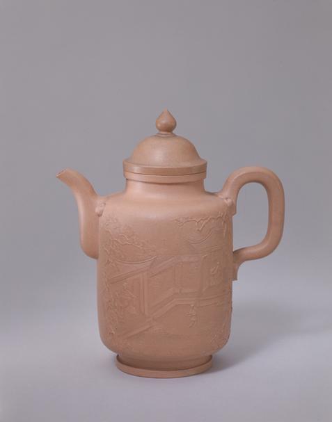 宜兴窑紫砂御题诗烹茶图壶