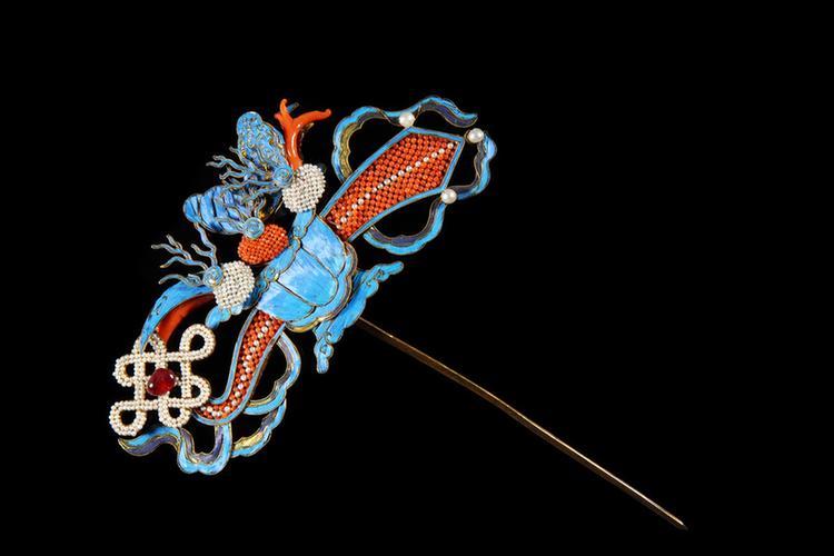 银镀金缉米珠如意纹簪