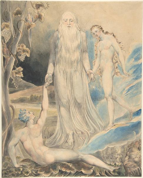 William Blake--Angel of the Divine Presence Bringing Eve to Adam