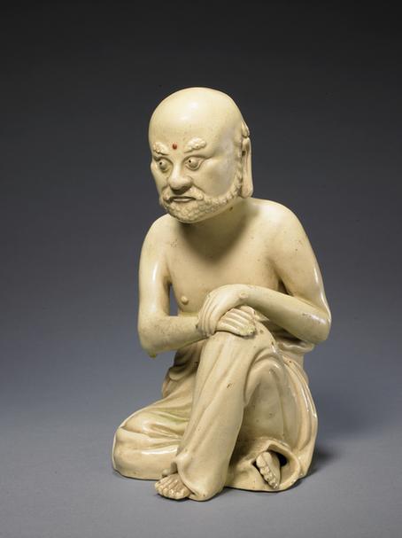 米色釉达摩像