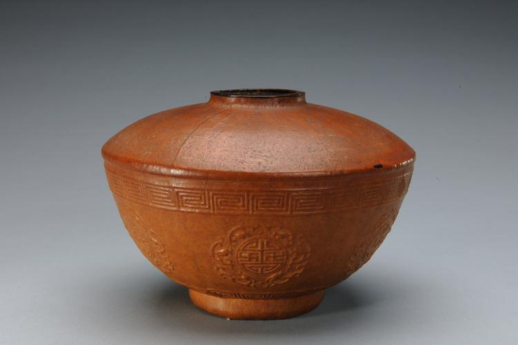 康熙款匏制寿字夔龙纹花囊