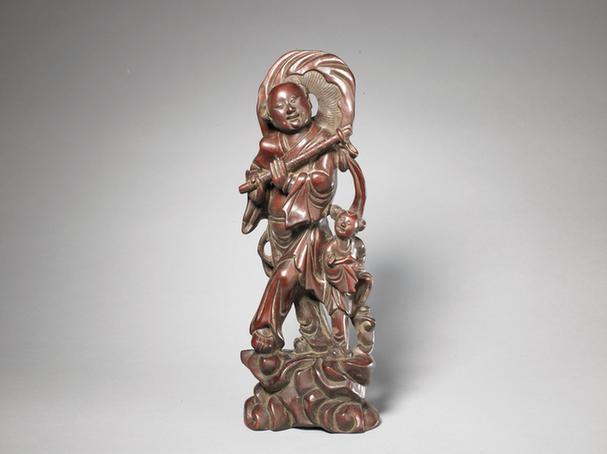 枣木雕八仙-蓝采和