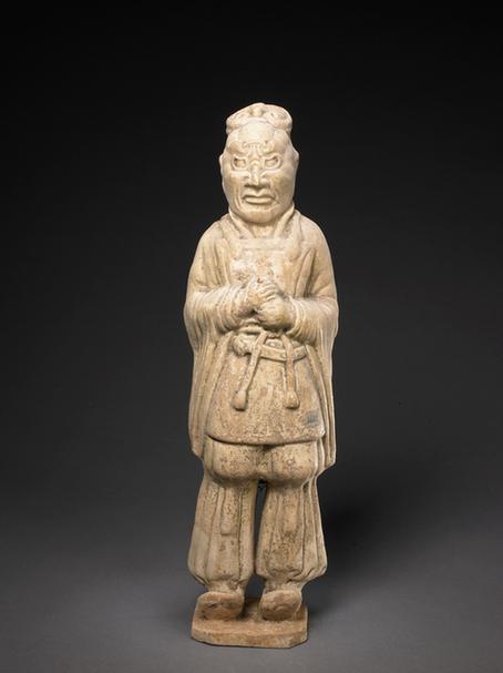 陶黄釉武士俑