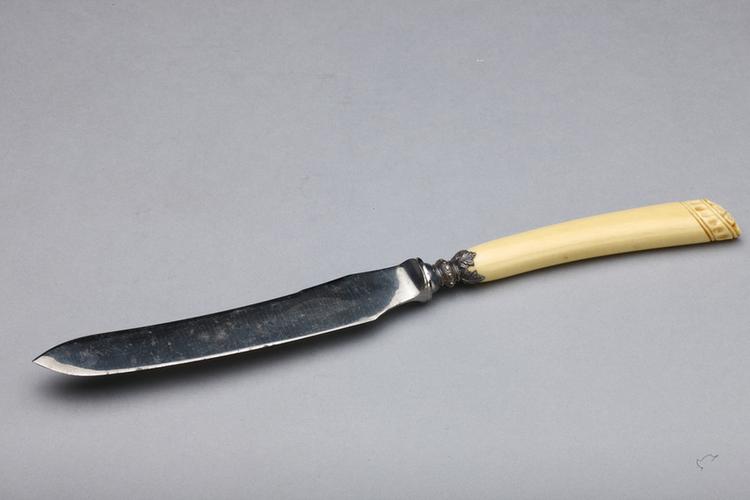 白铜刻花化学柄餐具-镀银刀