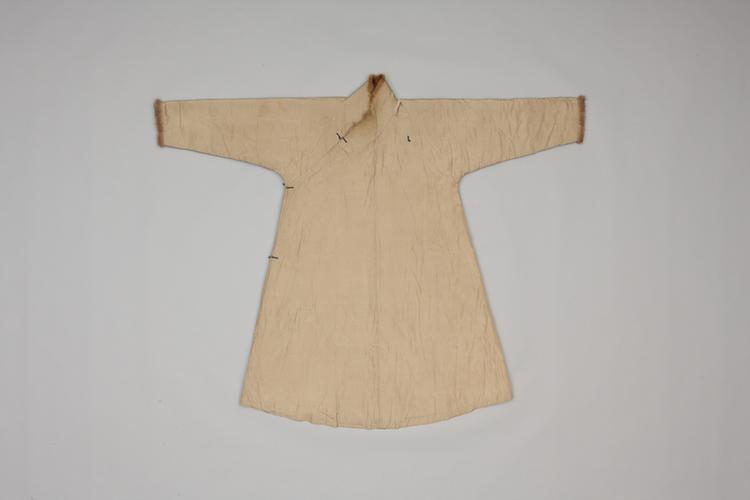 灰色团花纹暗花绸天马皮袍