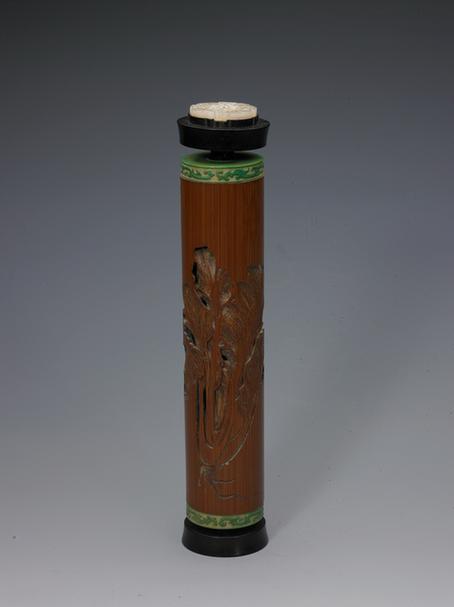 竹雕白菜图香筒