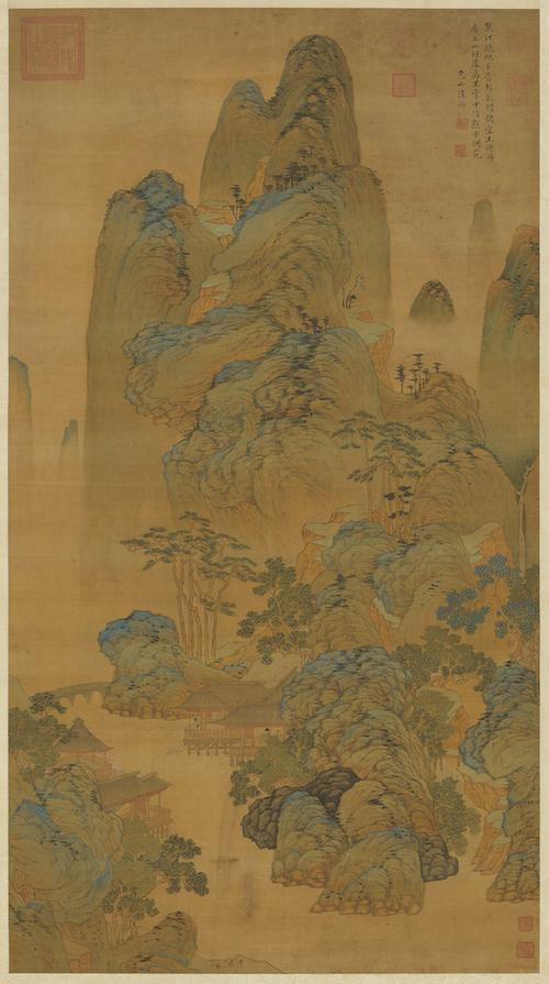 春山溪阁图