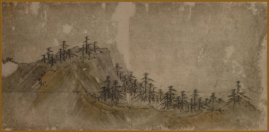 室町时代 山岳松林图