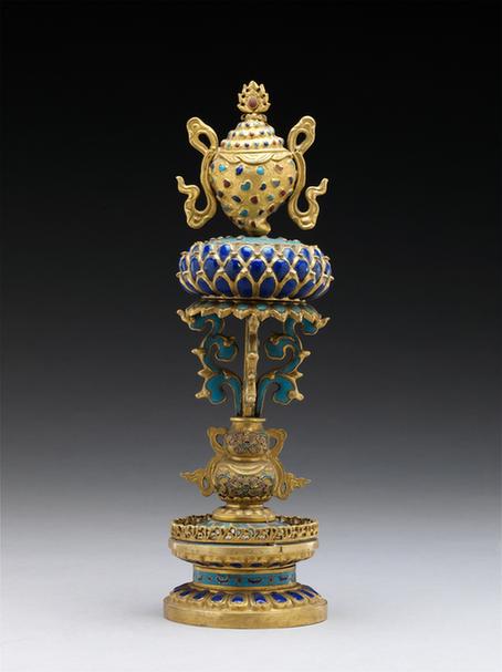 掐丝珐琅嵌玻璃八宝-螺