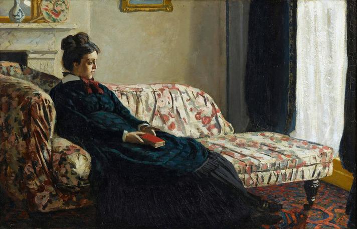 Meditation, Mrs. Monet Sitting on a Sofa, 1870-1871
