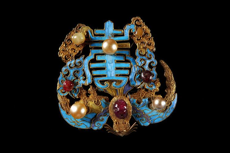 银镀金福寿纹簪