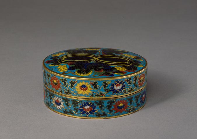 掐丝珐琅瓜果纹盒