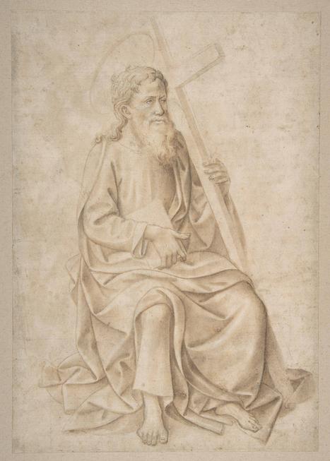 Pesellino--Saint Philip Seated, Holding a Book and a Cross