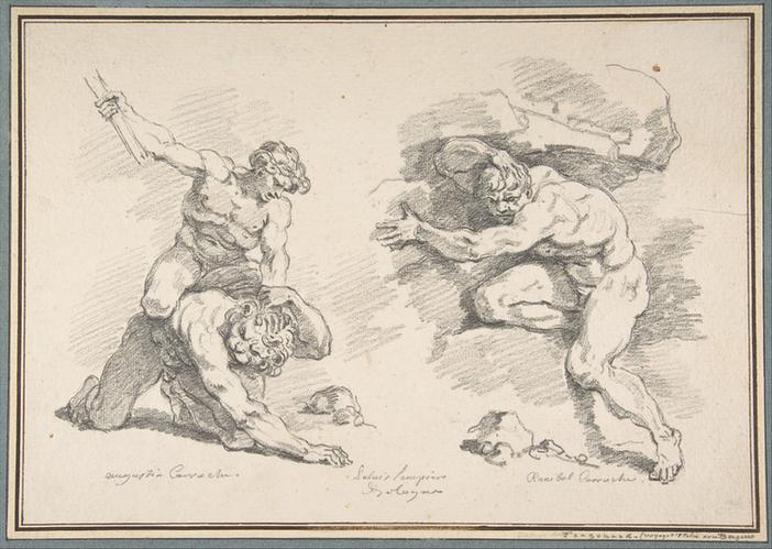 Jean Honoré Fragonard--Hercules and Cacus, after Annibale Carracc