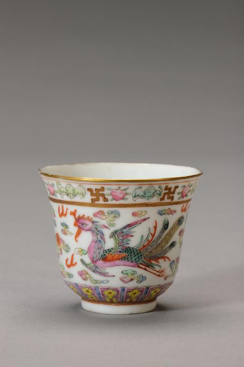 光绪款粉彩福寿字龙凤纹盅