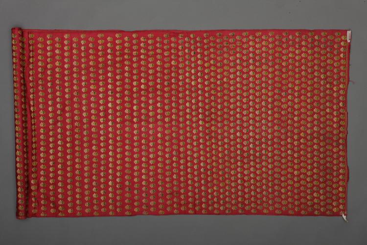 紫色地小花纹回回织金锦