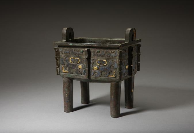 错金银兽面纹方鼎