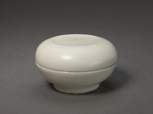 德化窑白釉印泥盒