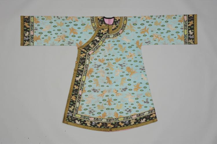 湖色缂金银水草金鱼纹夹衬衣