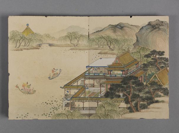 画山水并书诗小册