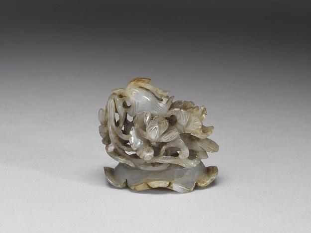 鸳鸯荷叶纹玉顶