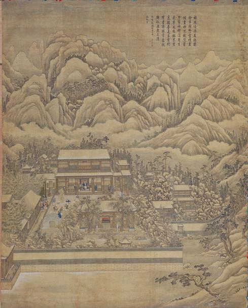 弘历古装通景屏