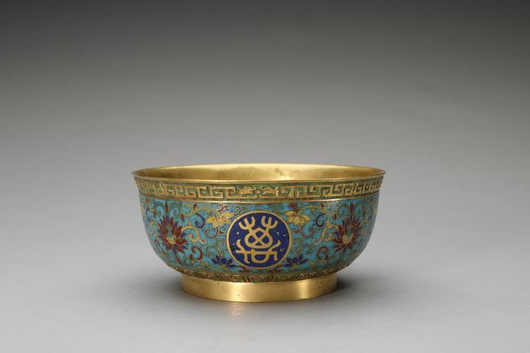 掐丝珐琅万寿无疆碗