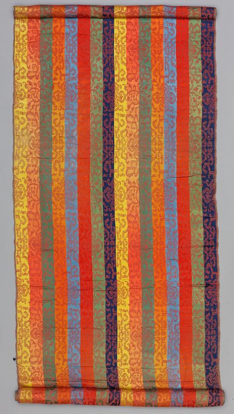 彩色大葫芦花横条纹锦