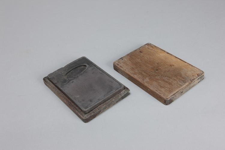 端石雕瓜藤长方砚