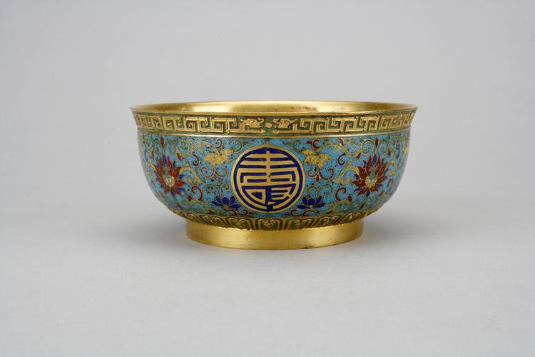 掐丝珐琅万寿无疆碗