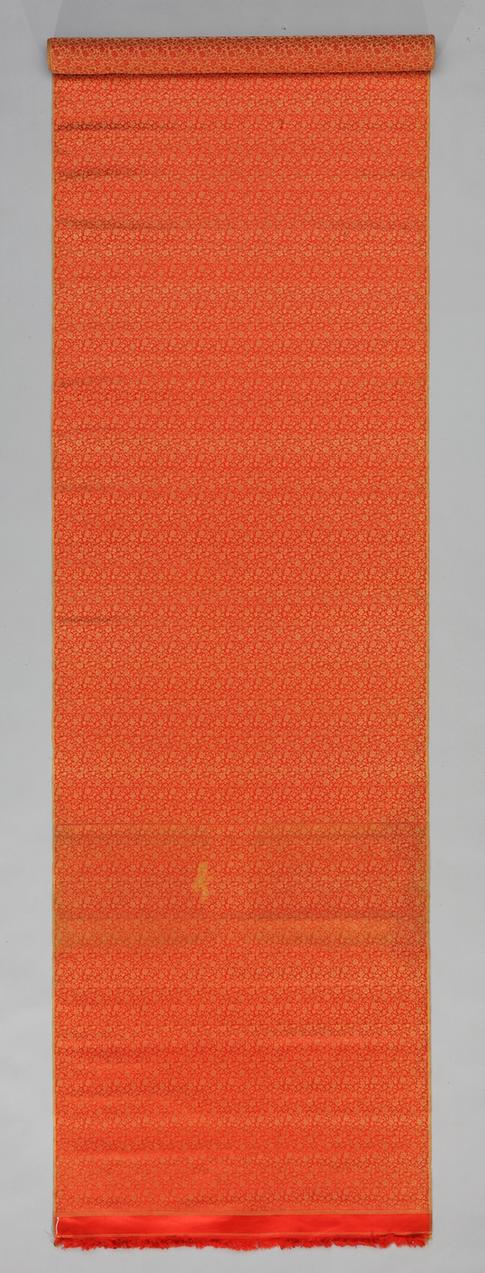 大红色小碎花纹织金缎