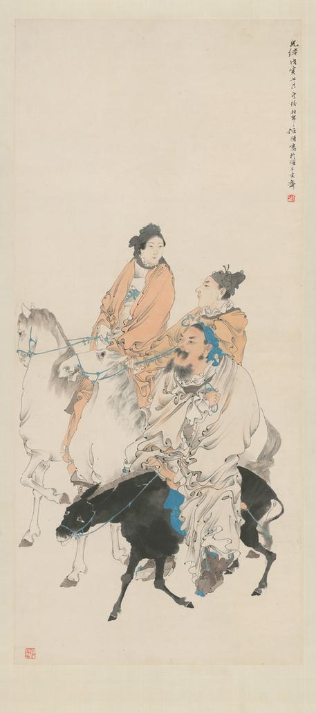 任颐风尘三侠图轴