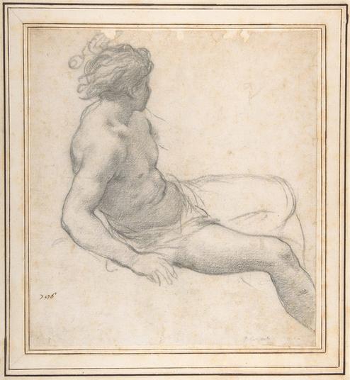 Pietro da Cortona--Study of a Seated Youth for the Age of Gold