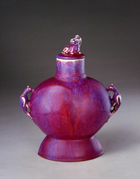 乾隆款窑变釉带盖英雄尊