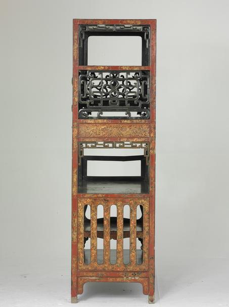 填漆描金花卉纹格